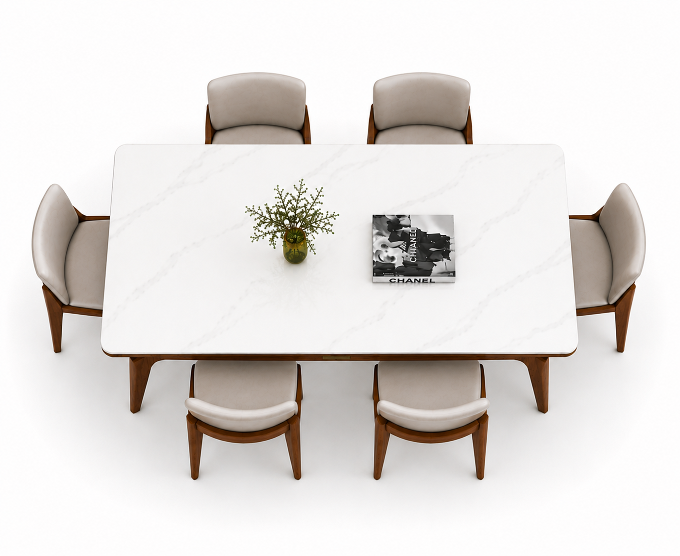 Modern Marble Top Dining Table Set (6 Seater) - Image 2