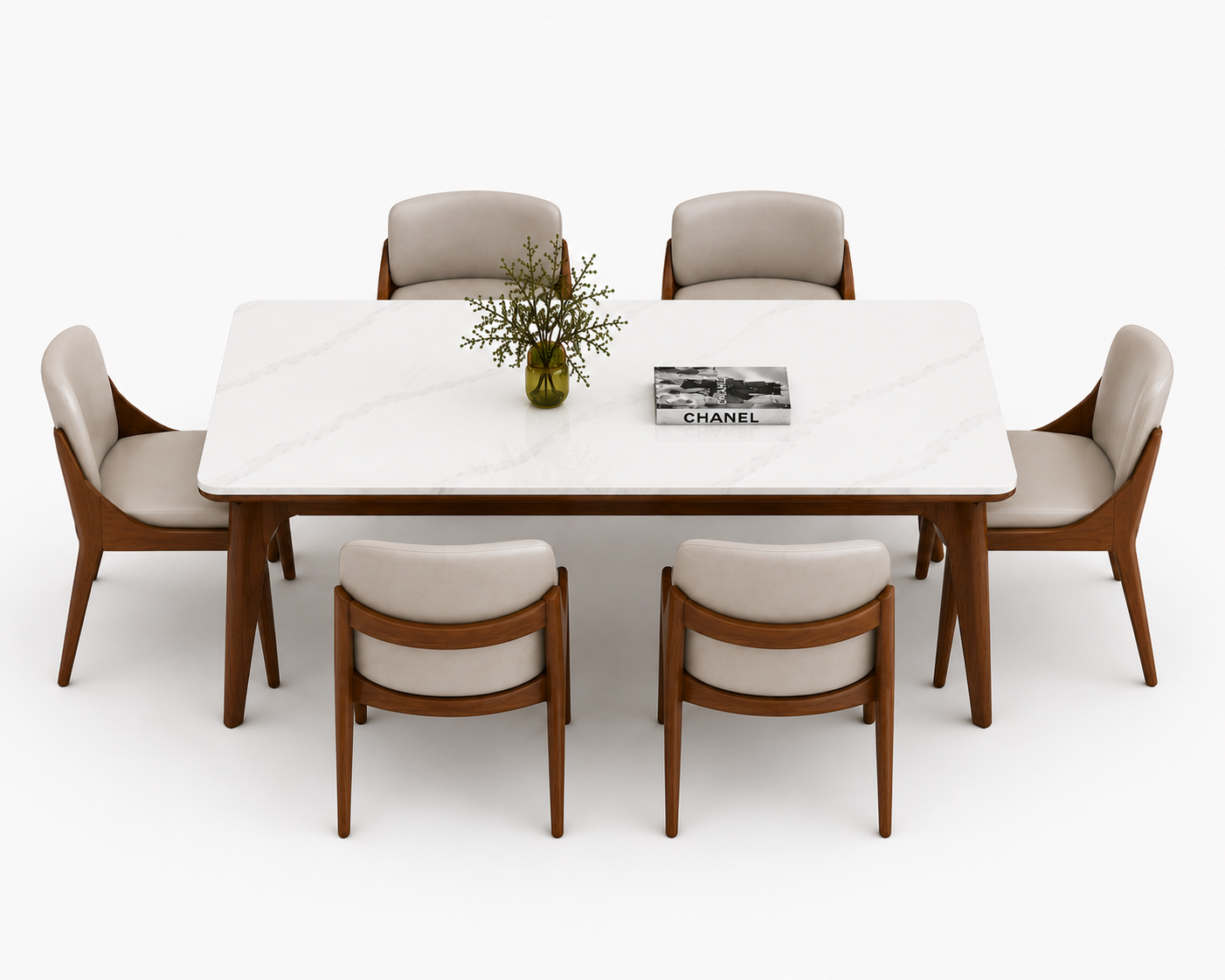 Modern Marble Top Dining Table Set (6 Seater) - Image 3