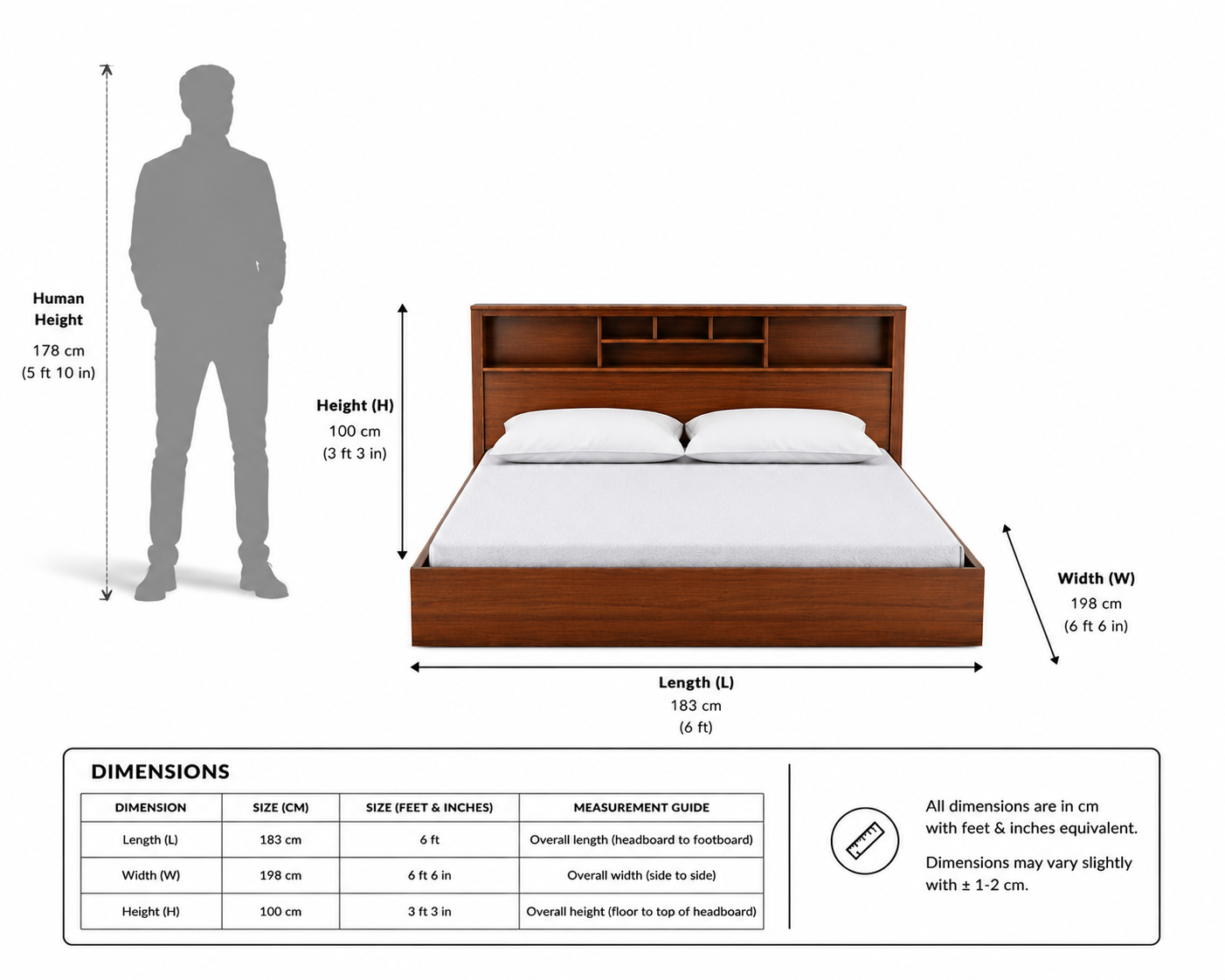 Modern Hydraulic Storage Bed with Headboard Shelf (Queen Size) - Image 2