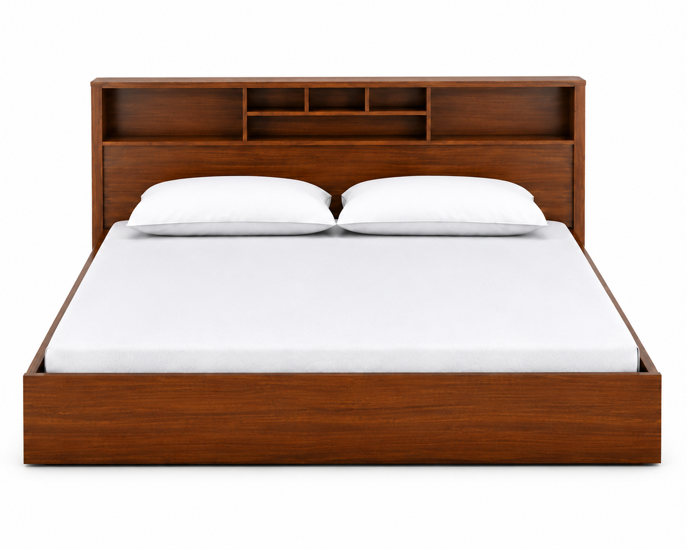 Modern Hydraulic Storage Bed with Headboard Shelf (Queen Size) - Image 4