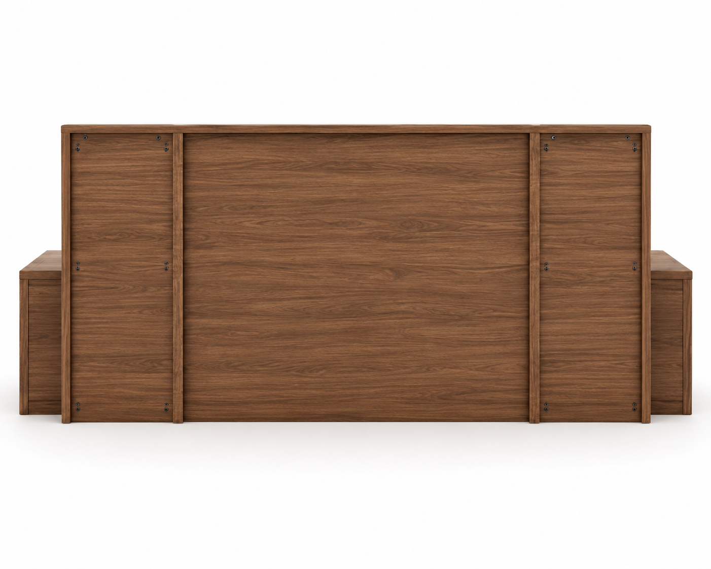 Modern Wooden Platform Bed with Side Tables (King Size) - Image 2
