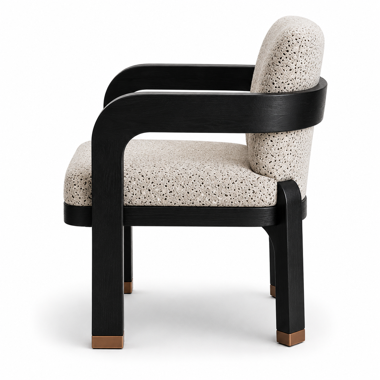 Modern Curved Arm Upholstered Accent Chair - Image 3