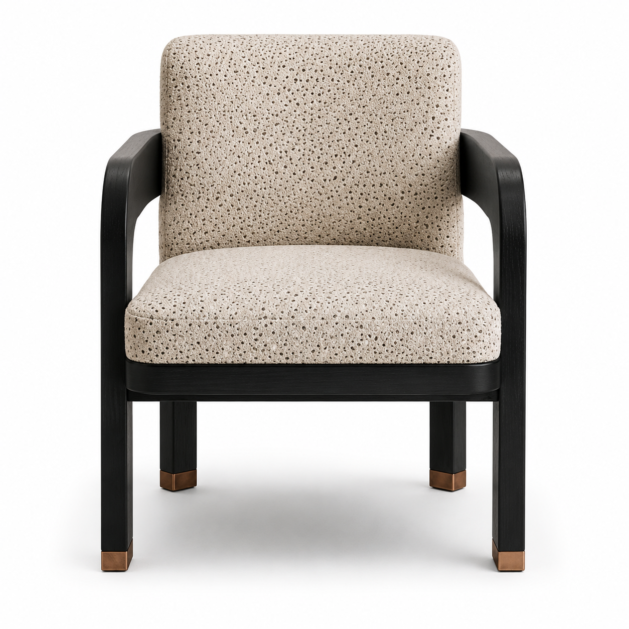 Modern Curved Arm Upholstered Accent Chair - Image 4