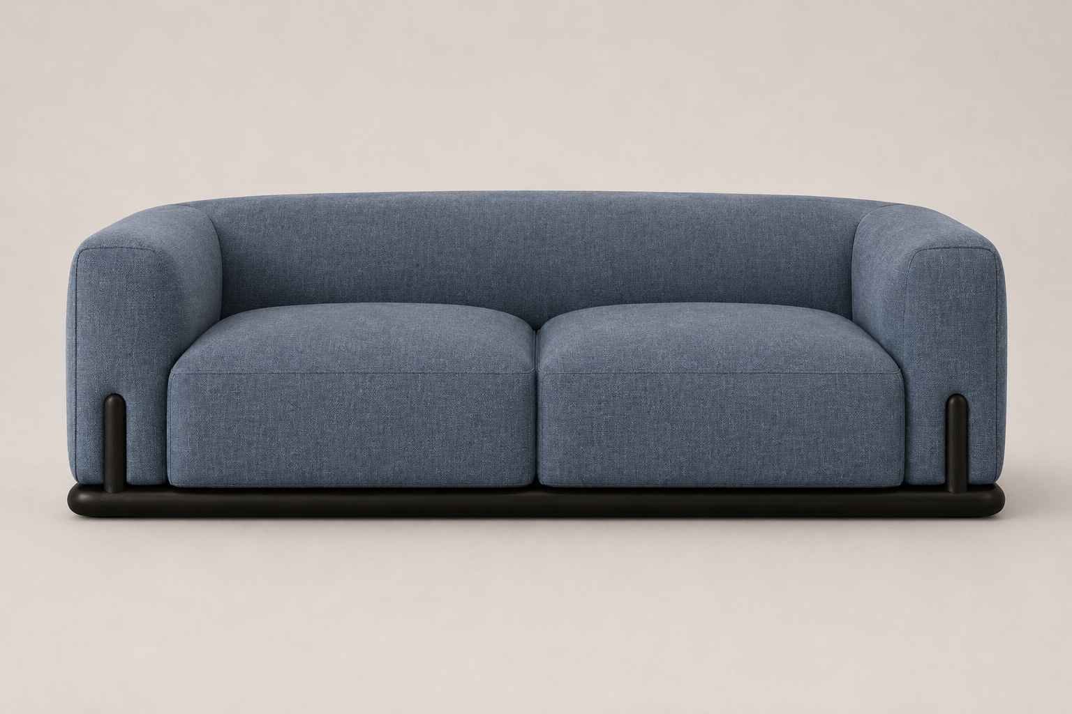 Modern Curved Upholstered 2 Seater Sofa - Image 4