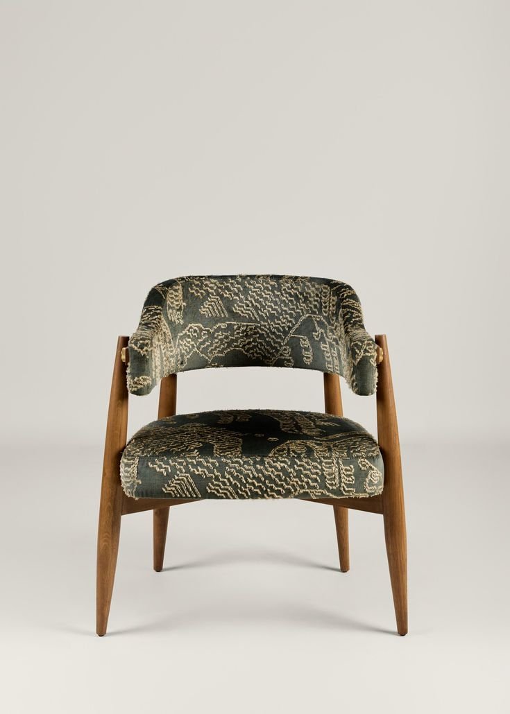 Modern Curved Arm Upholstered Accent Chair - Image 2
