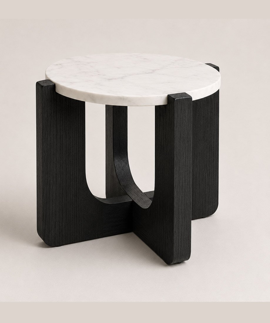 Modern Marble Top Accent Side Table