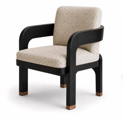 Modern Curved Arm Upholstered Accent Chair