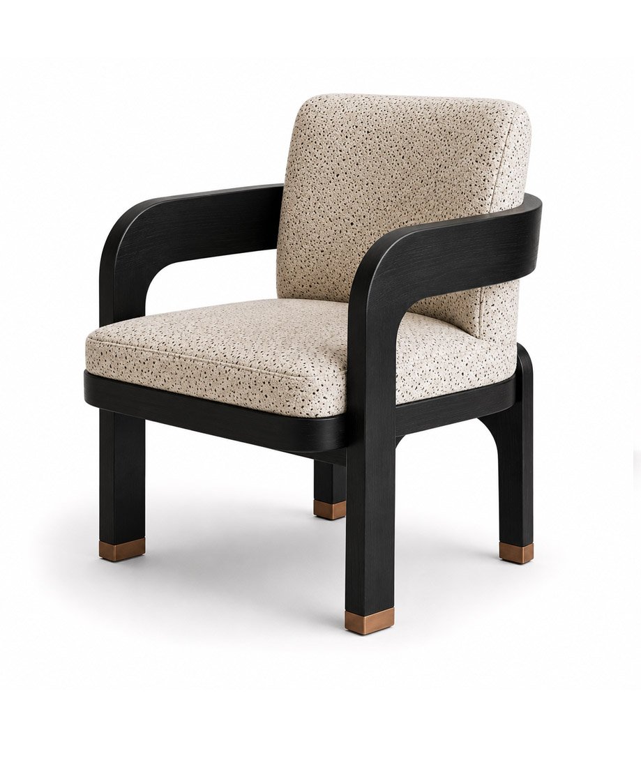 Modern Curved Arm Upholstered Accent Chair
