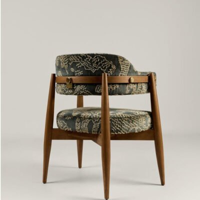 Modern Curved Arm Upholstered Accent Chair