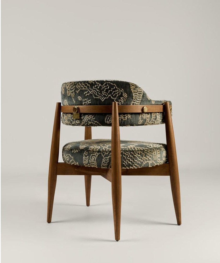 Modern Curved Arm Upholstered Accent Chair