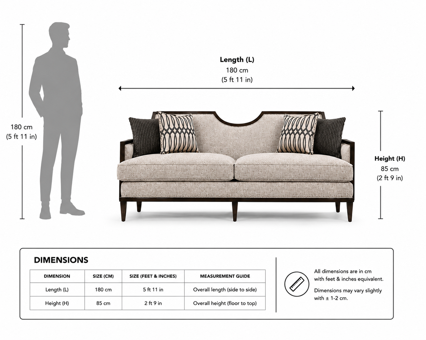 Luxury Curved Back 3 Seater Sofa - Image 9