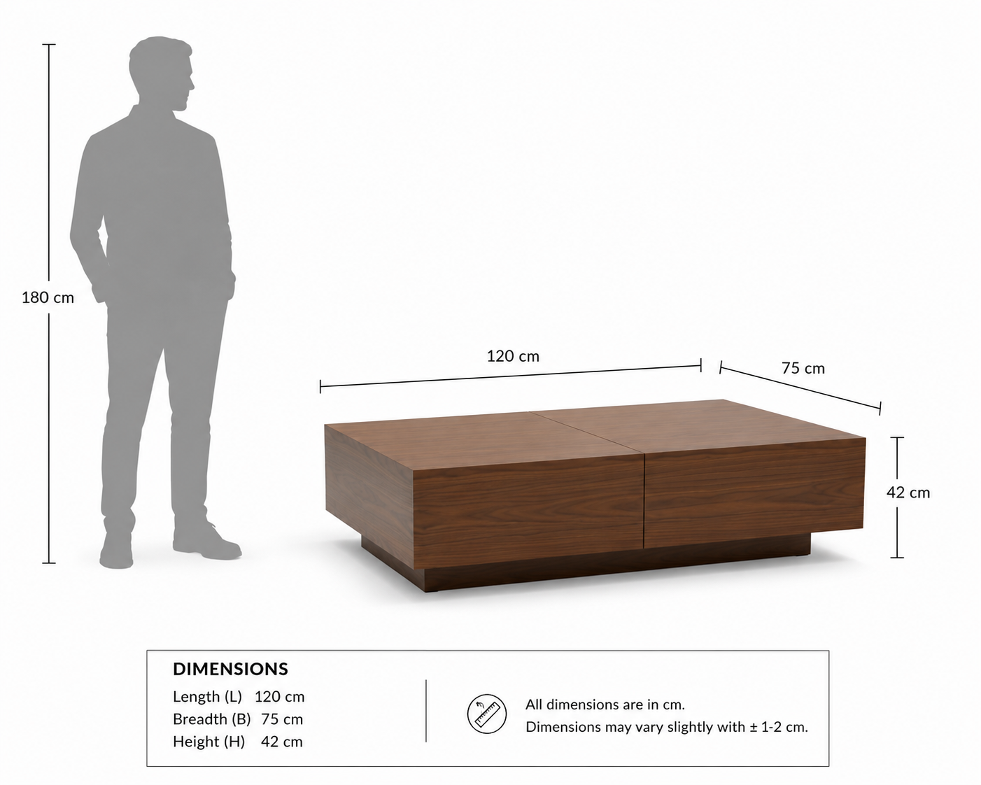 Minimalist Walnut Storage Center Table - Image 4