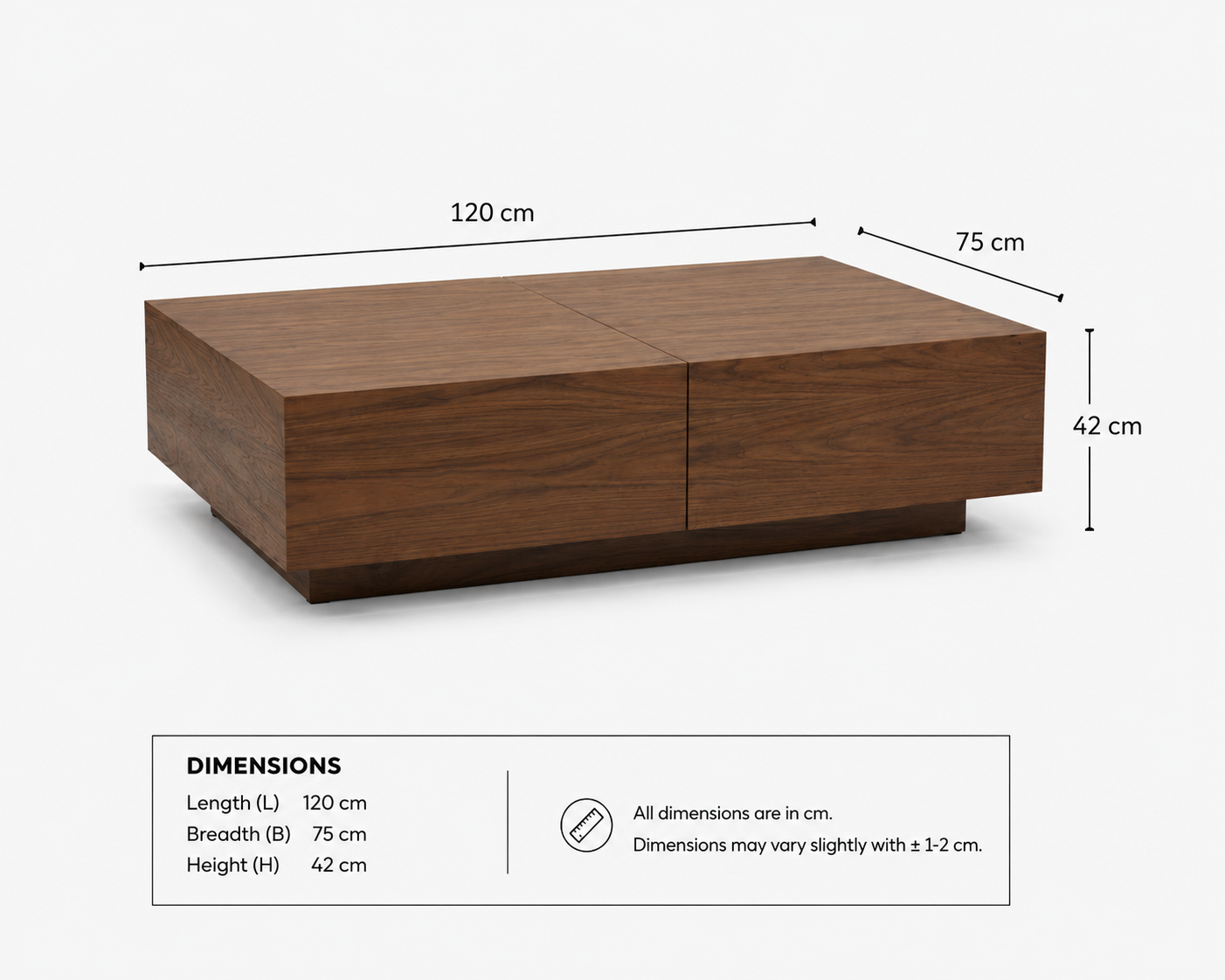 Minimalist Walnut Storage Center Table - Image 2