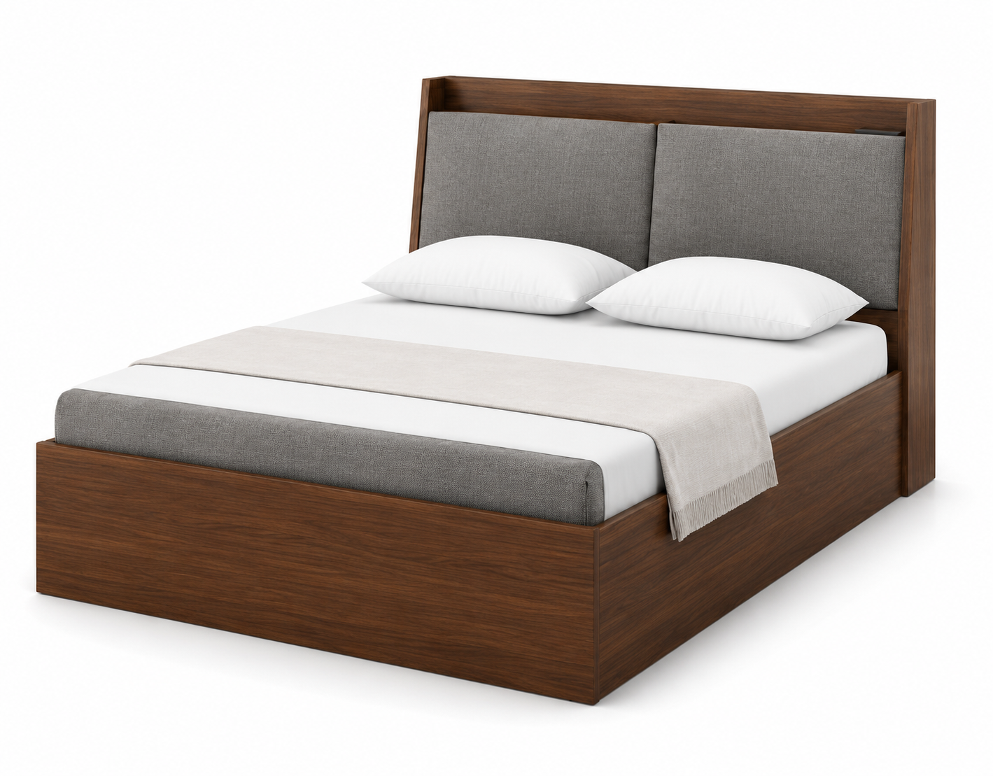 Modern Upholstered Hydraulic Storage Bed (Queen Size) - Image 2