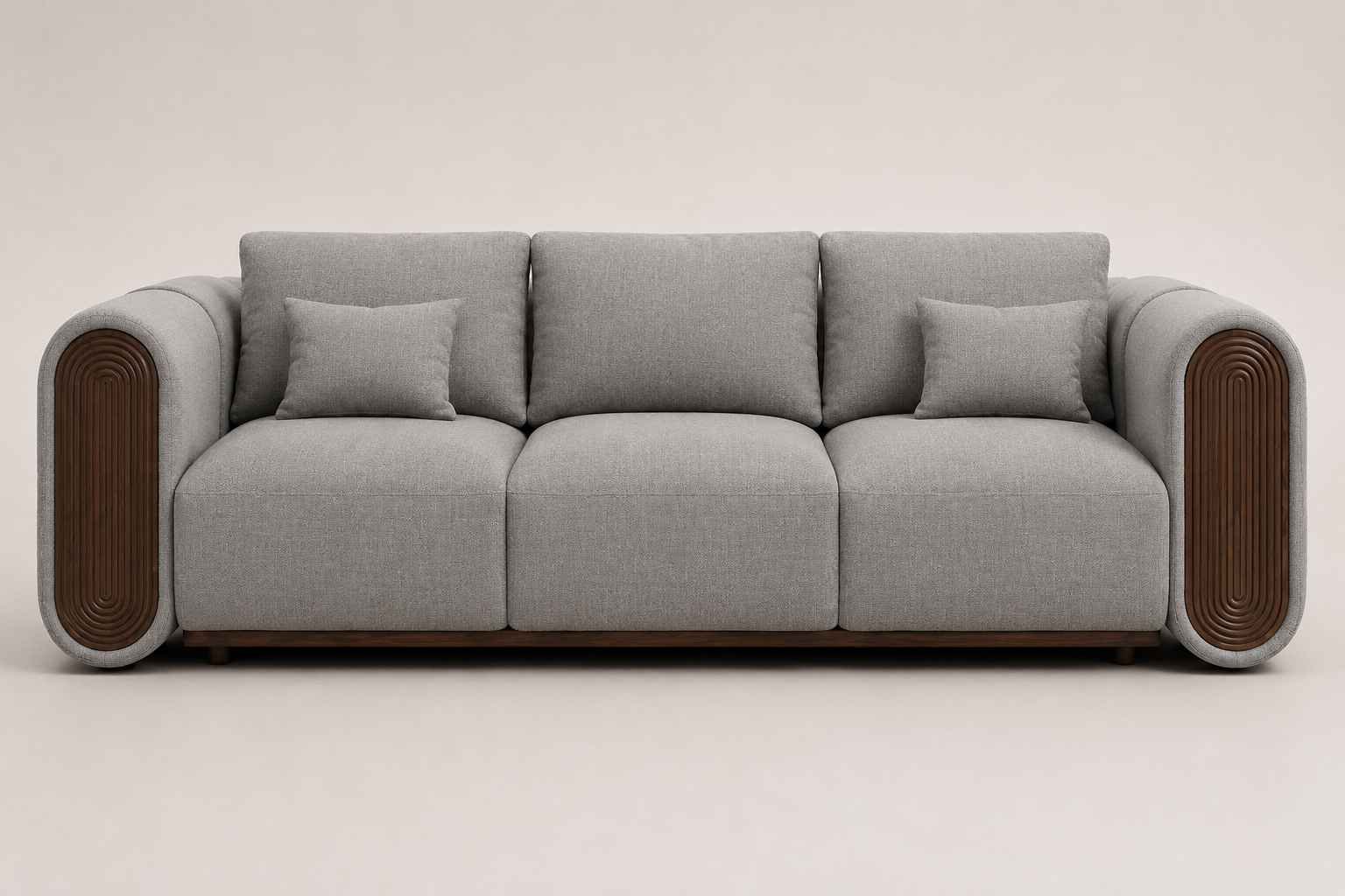 Modern Fluted Arm 3 Seater Sofa - Image 3