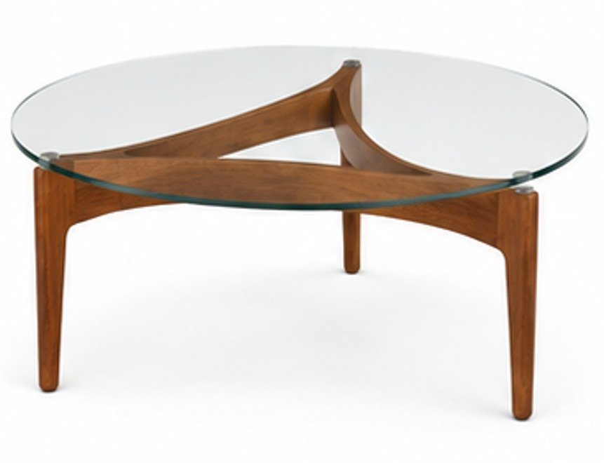 Mid-Century Round Glass Coffee Table