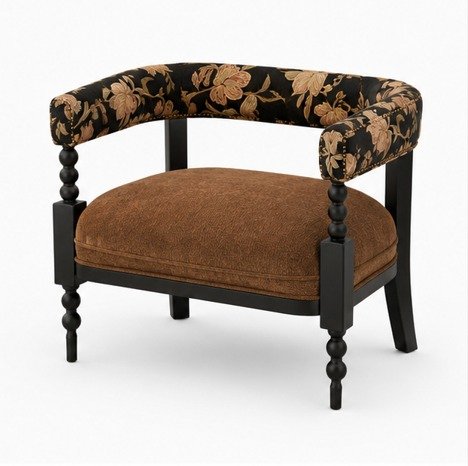 Luxury Floral Upholstered Accent Chair - Image 4