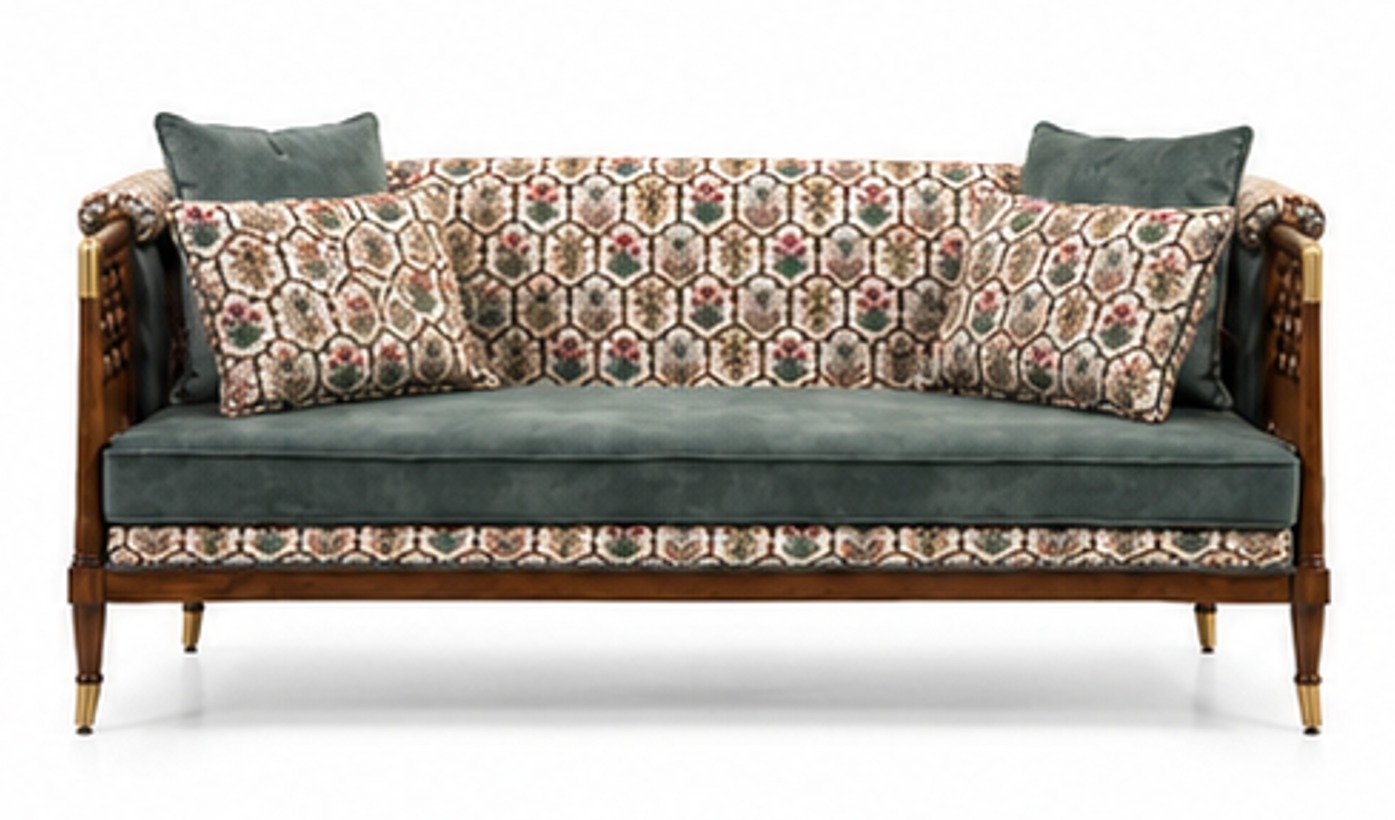 Luxury Upholstered 3 Seater Wooden Sofa - Image 7