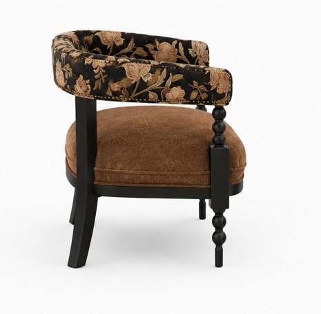 Luxury Floral Upholstered Accent Chair - Image 3