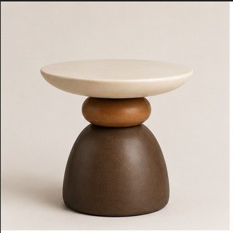 Modern Sculptural Pedestal Side Table - Image 2
