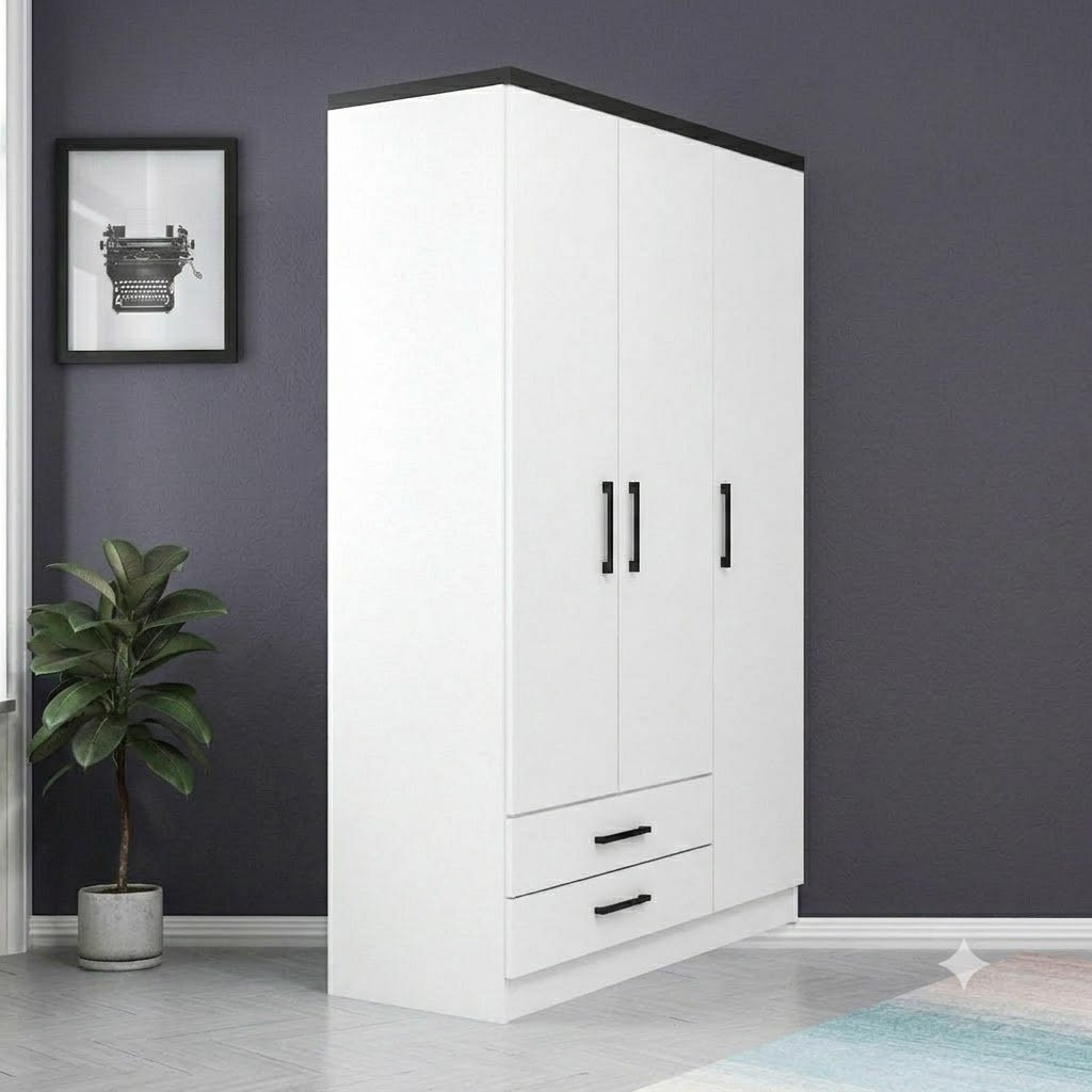 Modern 3-Door Modular Wardrobe with 2 Drawers - Image 3