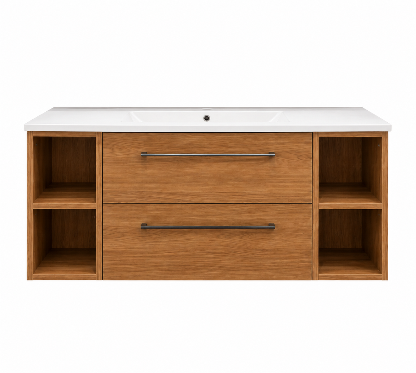 Modern 2-Drawer Bathroom Vanity with Open Shelves - Image 2