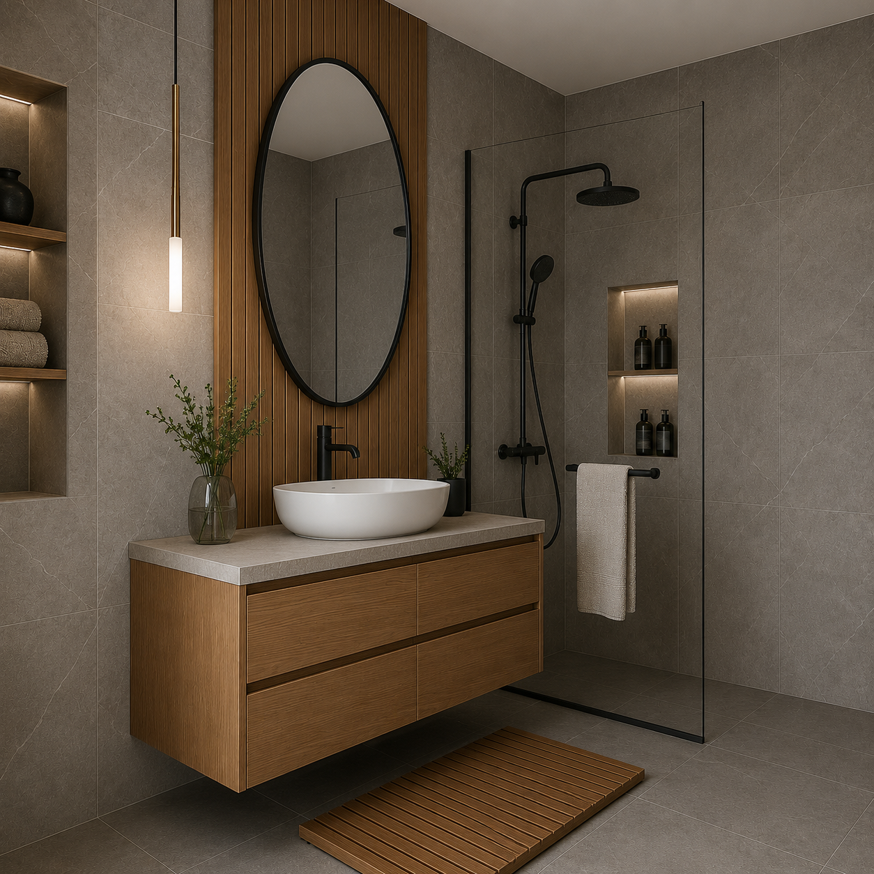 Modern 4-Drawer Bathroom Vanity with Countertop Vessel Basin - Image 3