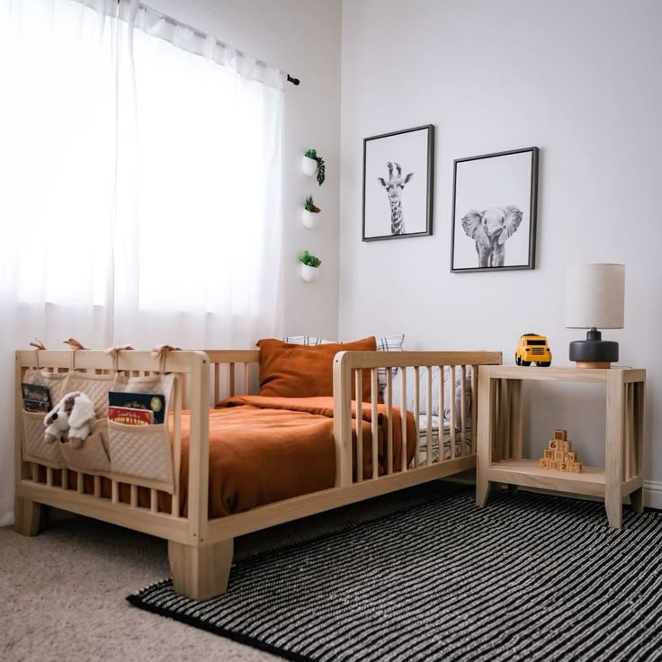 Modern Kids Single Bed with Safety Guard Rails - Image 2