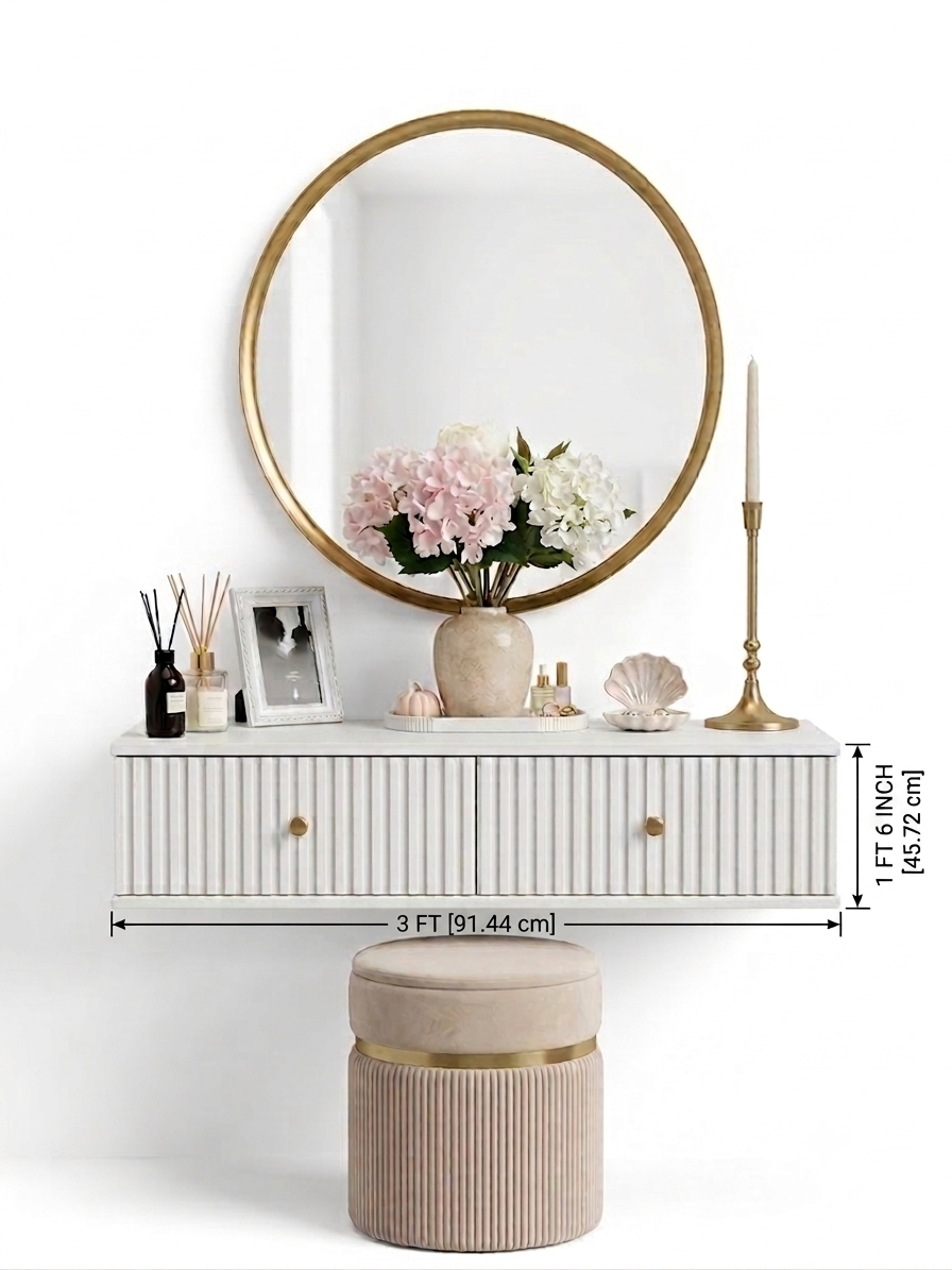 Modern 4-Drawer Dresser with Cane-Detail Drawer & Round Mirror (Copy) - Image 4