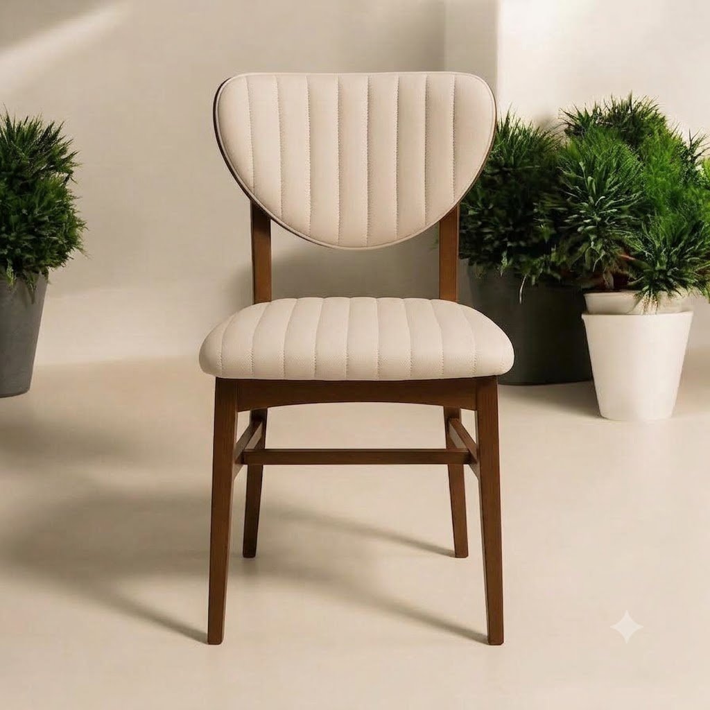 Modern Upholstered Dining Chair with Quilted Backrest - Image 6