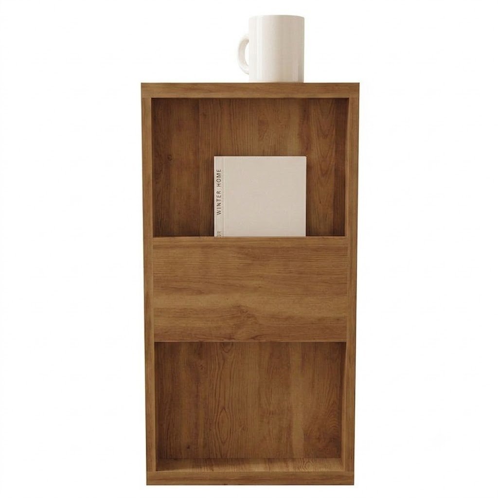 Modern Wooden Bedside Table with Open Storage - Image 5