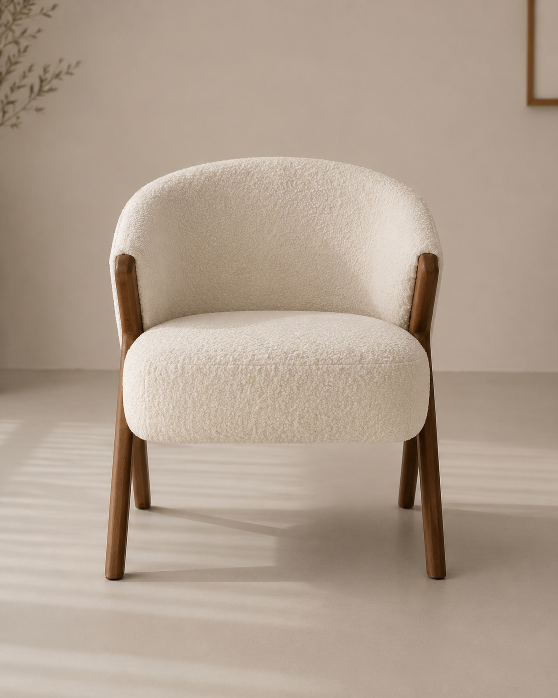Modern Upholstered Lounge Chair with Wooden Frame - Image 5