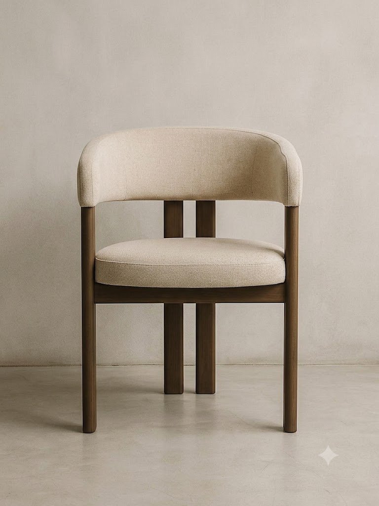 Modern Upholstered Armchair with Wooden Frame - Image 5