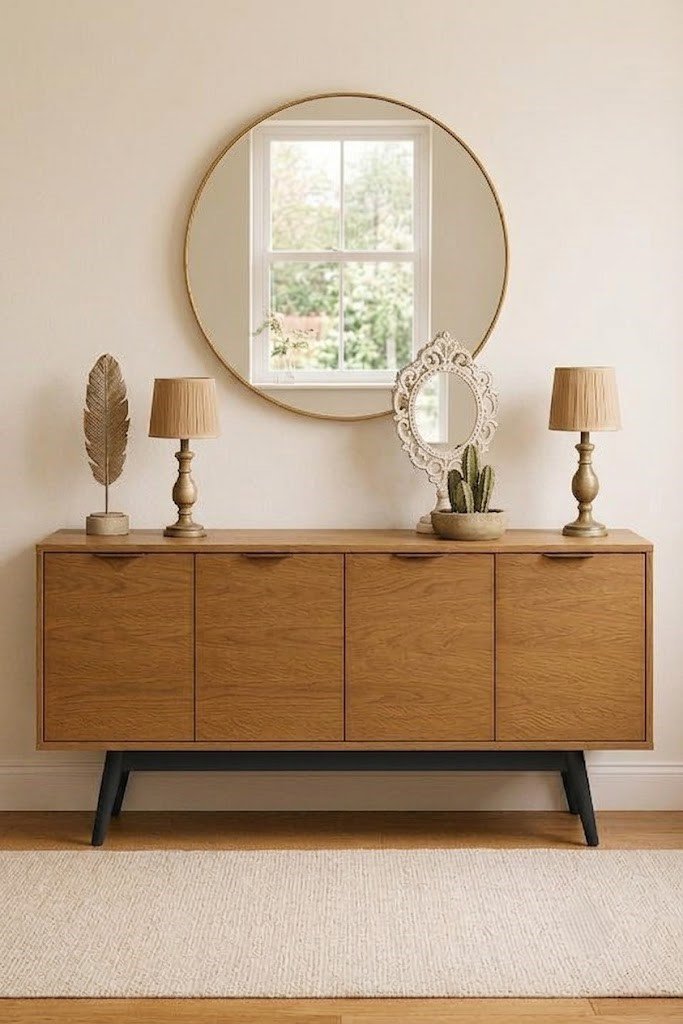 Modern Wooden Console Table with Four-Door Storage - Image 3