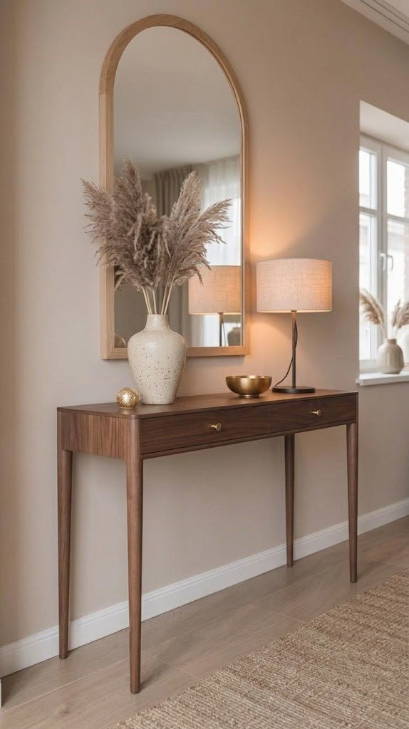 Modern Wooden Console Table with Two Drawers - Image 2