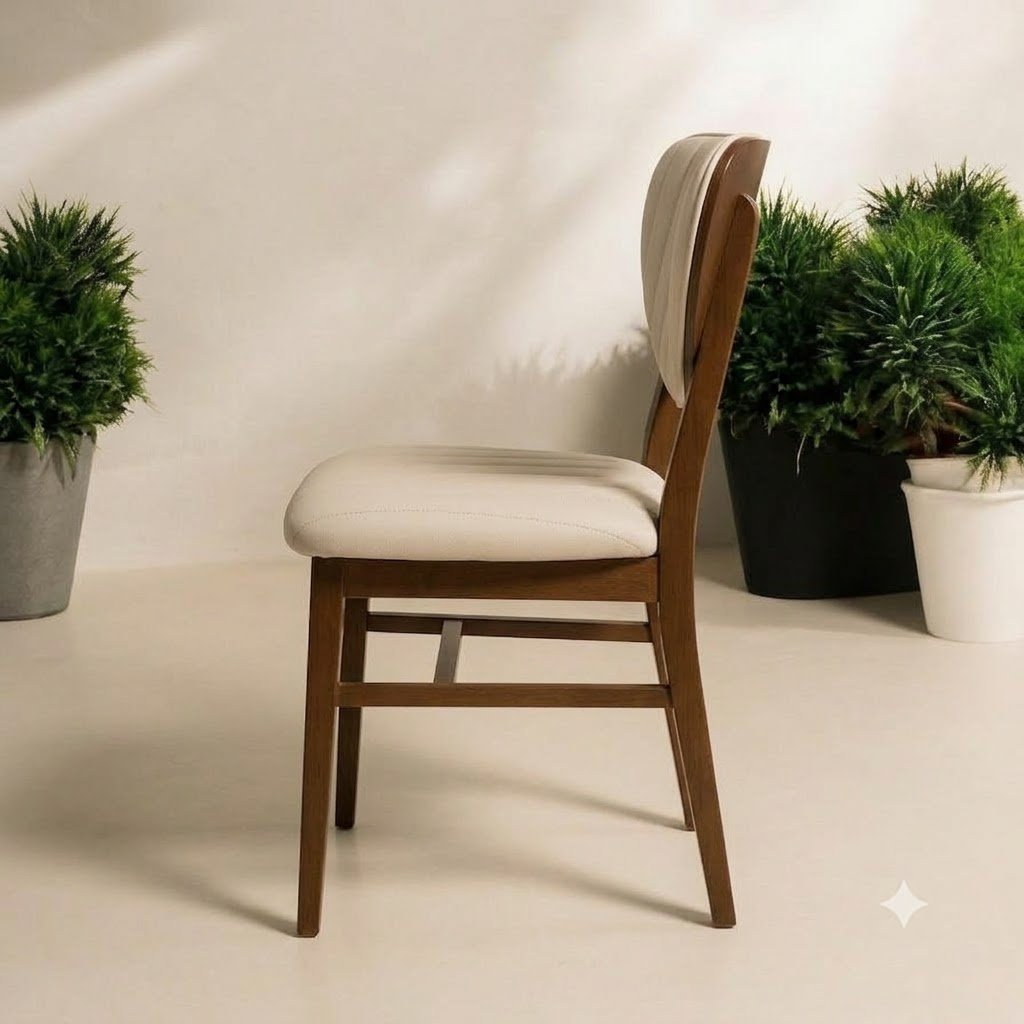 Modern Upholstered Dining Chair with Quilted Backrest - Image 5