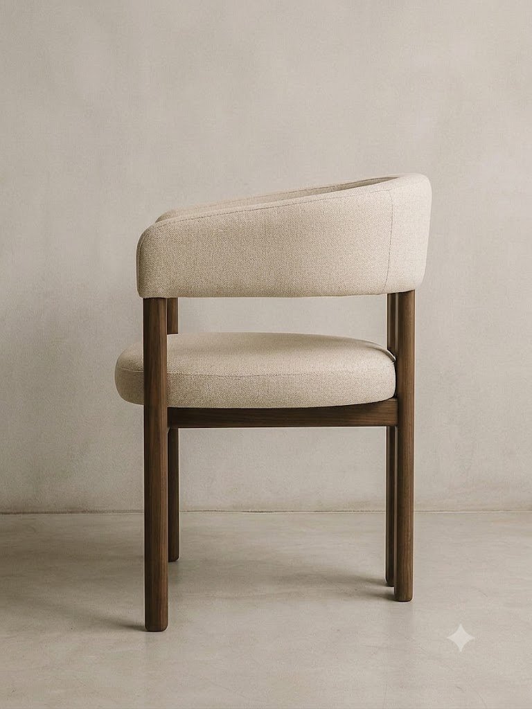 Modern Upholstered Armchair with Wooden Frame - Image 4