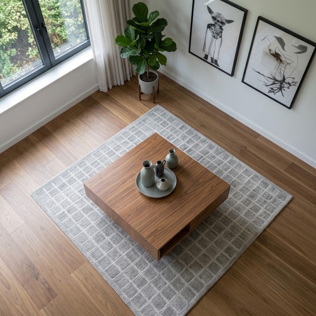 Modern Solid Wood Centre Table with Open Storage Shelf - Image 3