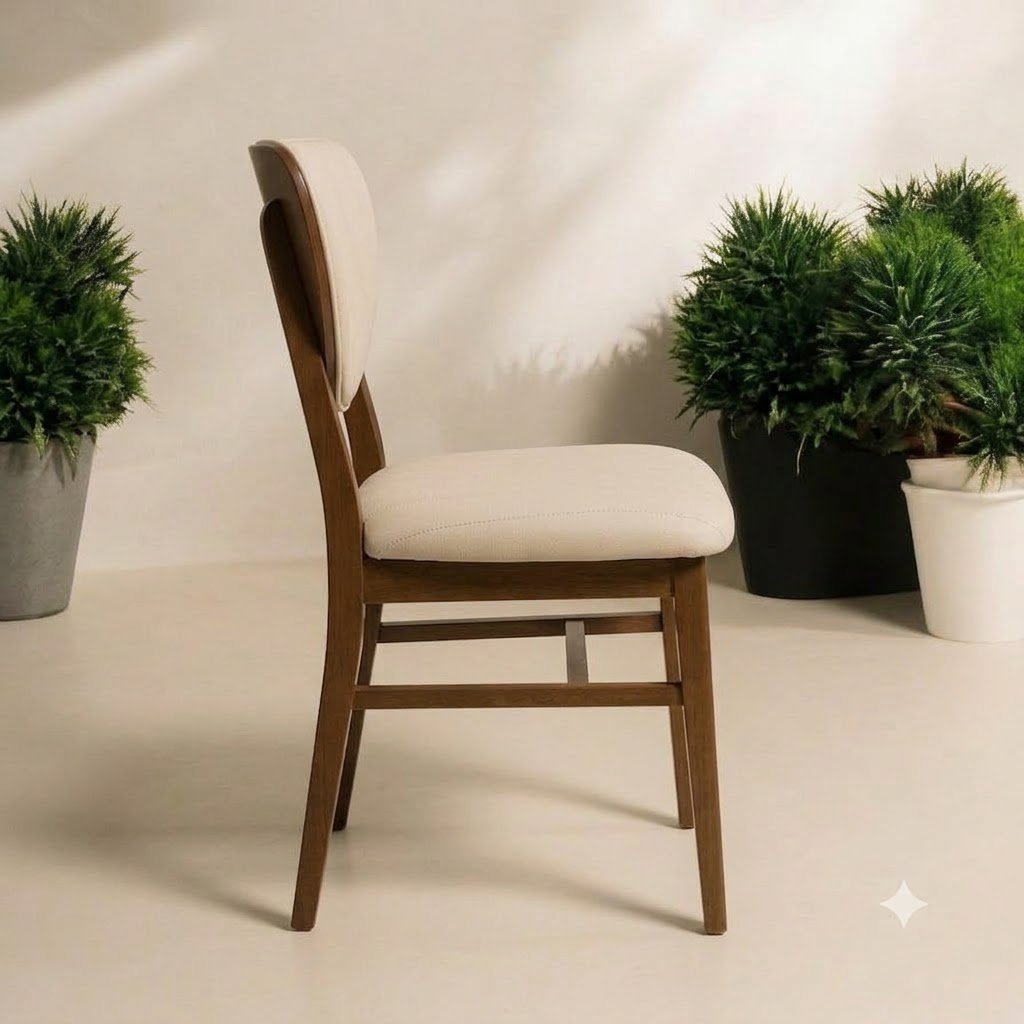 Modern Upholstered Dining Chair with Quilted Backrest - Image 4
