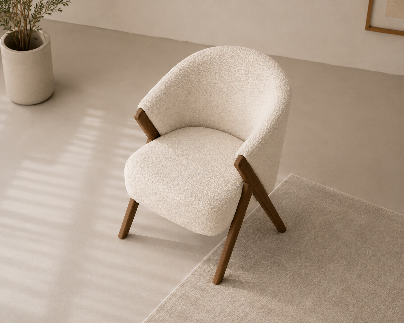 Modern Upholstered Lounge Chair with Wooden Frame - Image 3