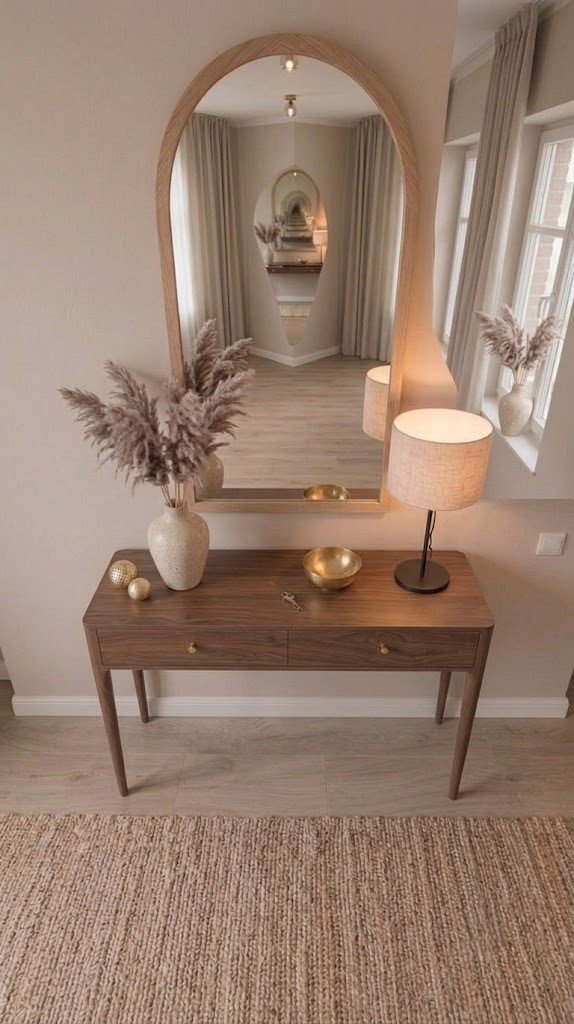 Modern Wooden Console Table with Two Drawers - Image 4