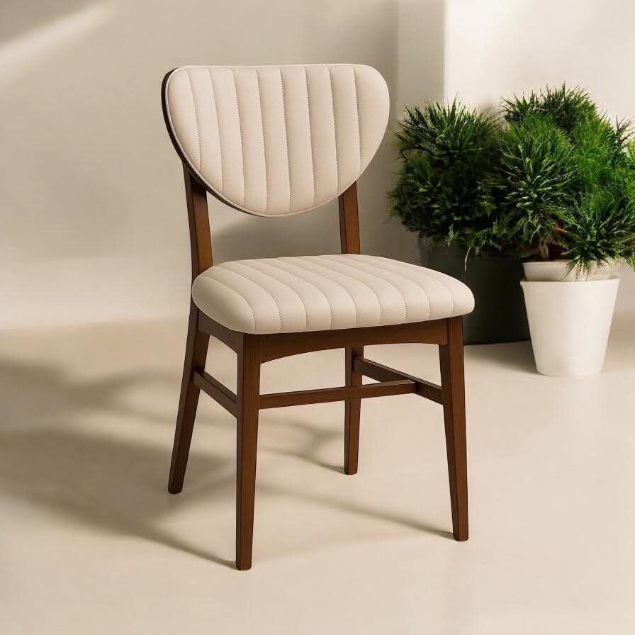 Modern Upholstered Dining Chair with Quilted Backrest - Image 2