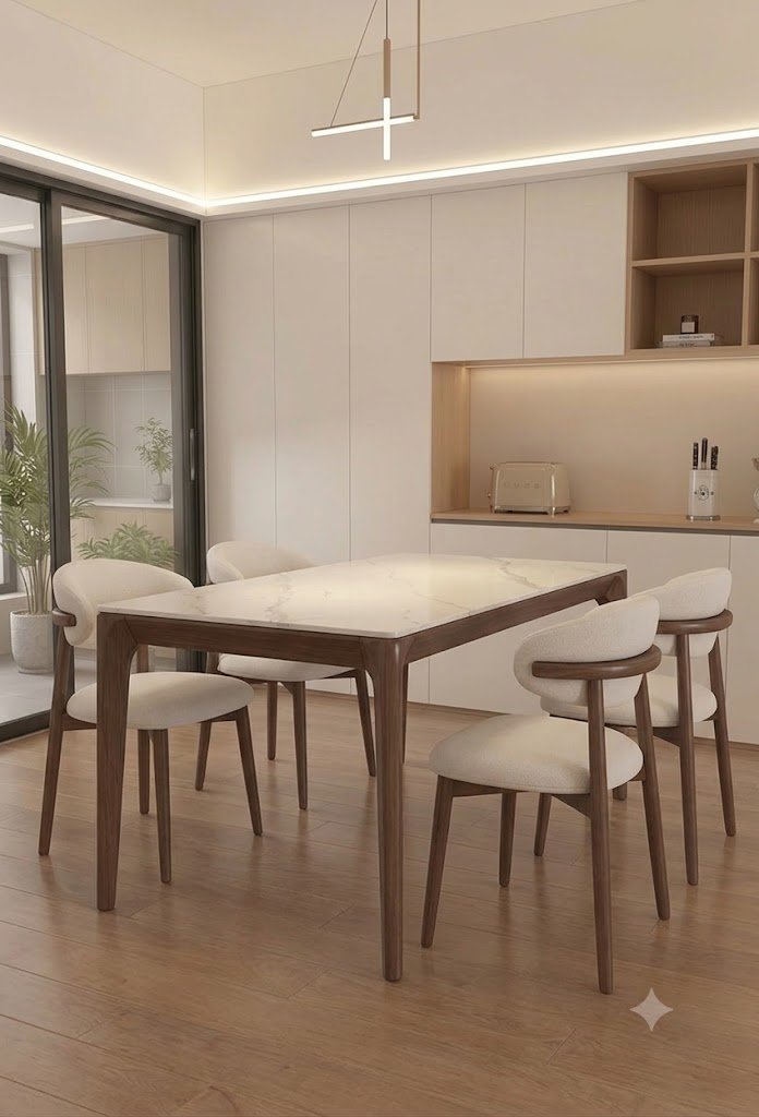 Modern Upholstered Dining Chair with Solid Wood Frame - Image 2