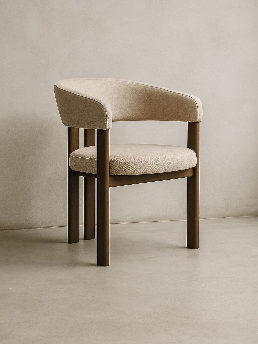 Modern Upholstered Armchair with Wooden Frame - Image 2