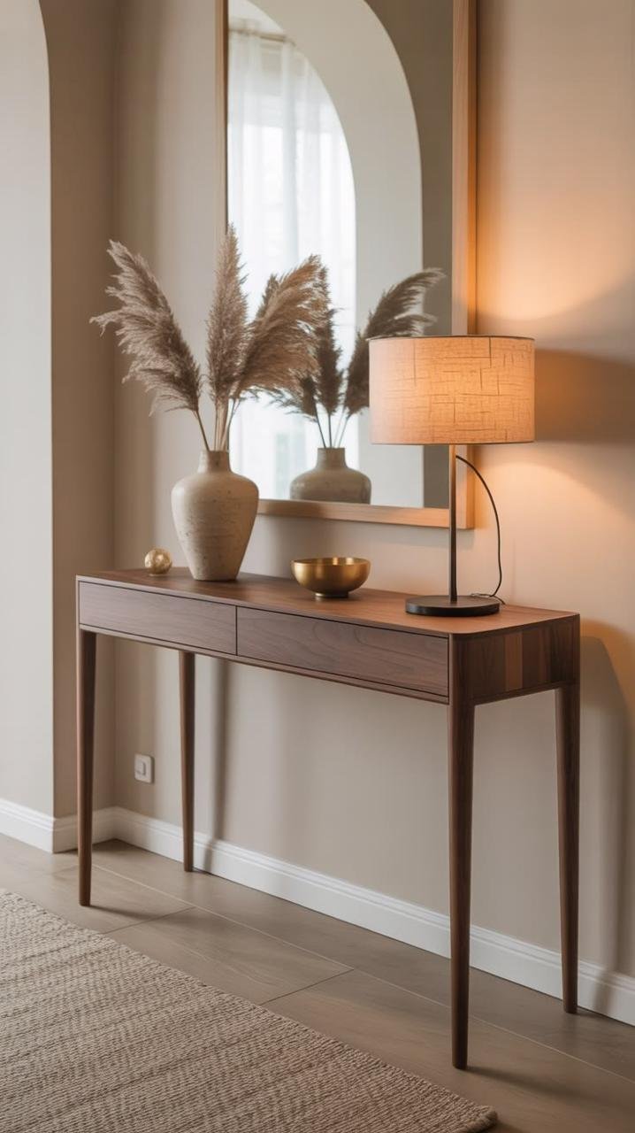 Modern Wooden Console Table with Two Drawers - Image 5