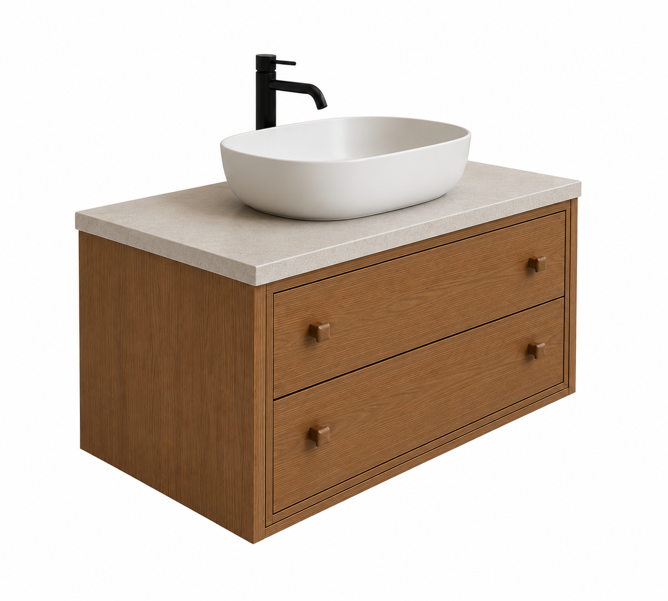 Modern 2-Drawer Bathroom Vanity with Vessel Basin - Image 5
