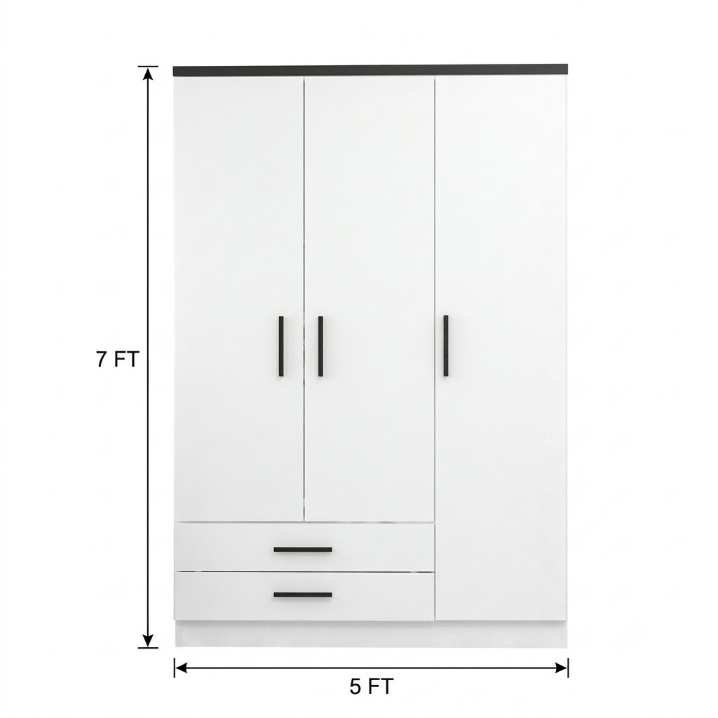 Modern 3-Door Modular Wardrobe with 2 Drawers - Image 4